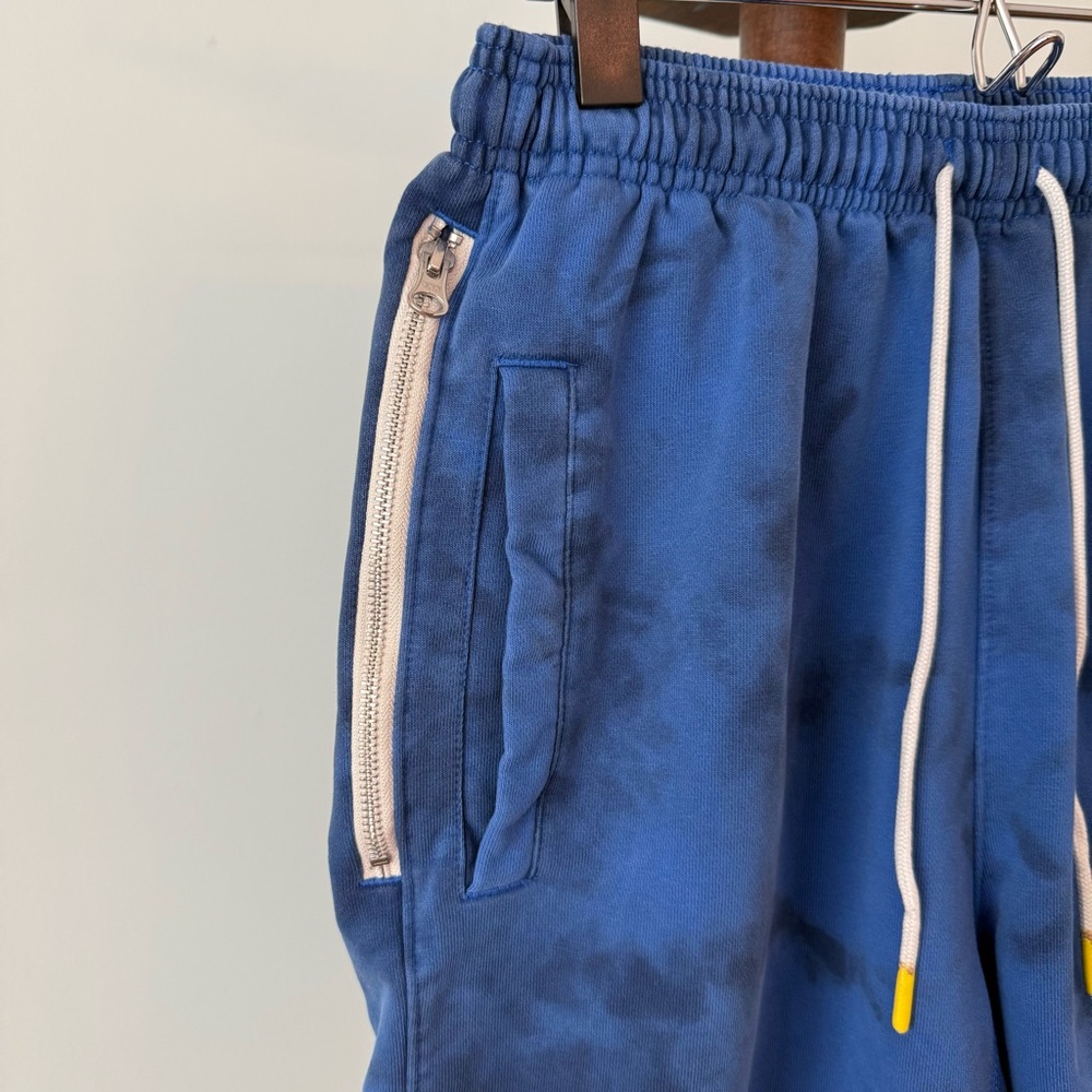 Nike Dri-Fit Blue Sweat Shorts | Peace Love Basketball Graphic | Zipper Pocket S - Picture 3 of 8